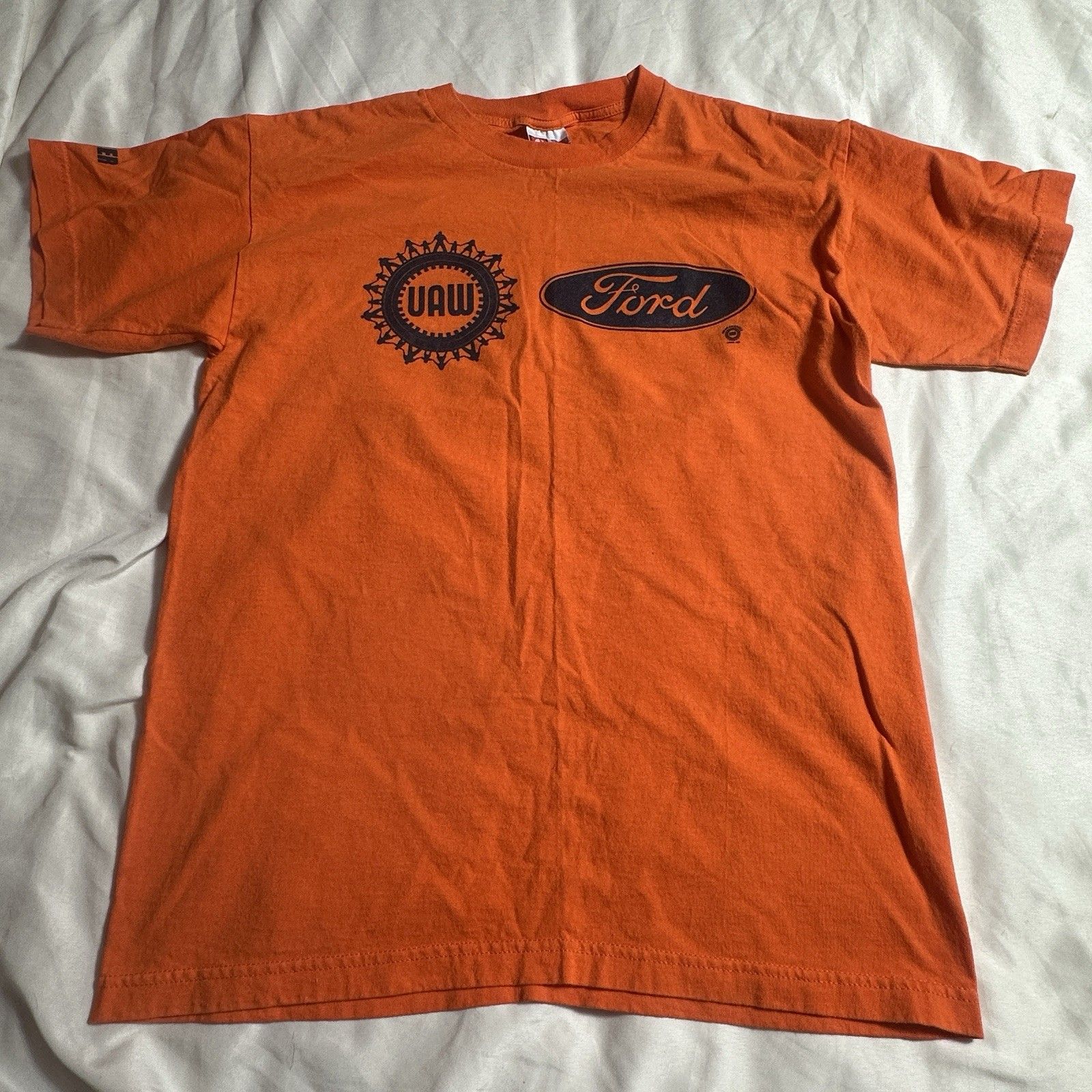 Ford Tshirt Large United Auto Workers Uaw Orange Bayside Usa Volunteer Union